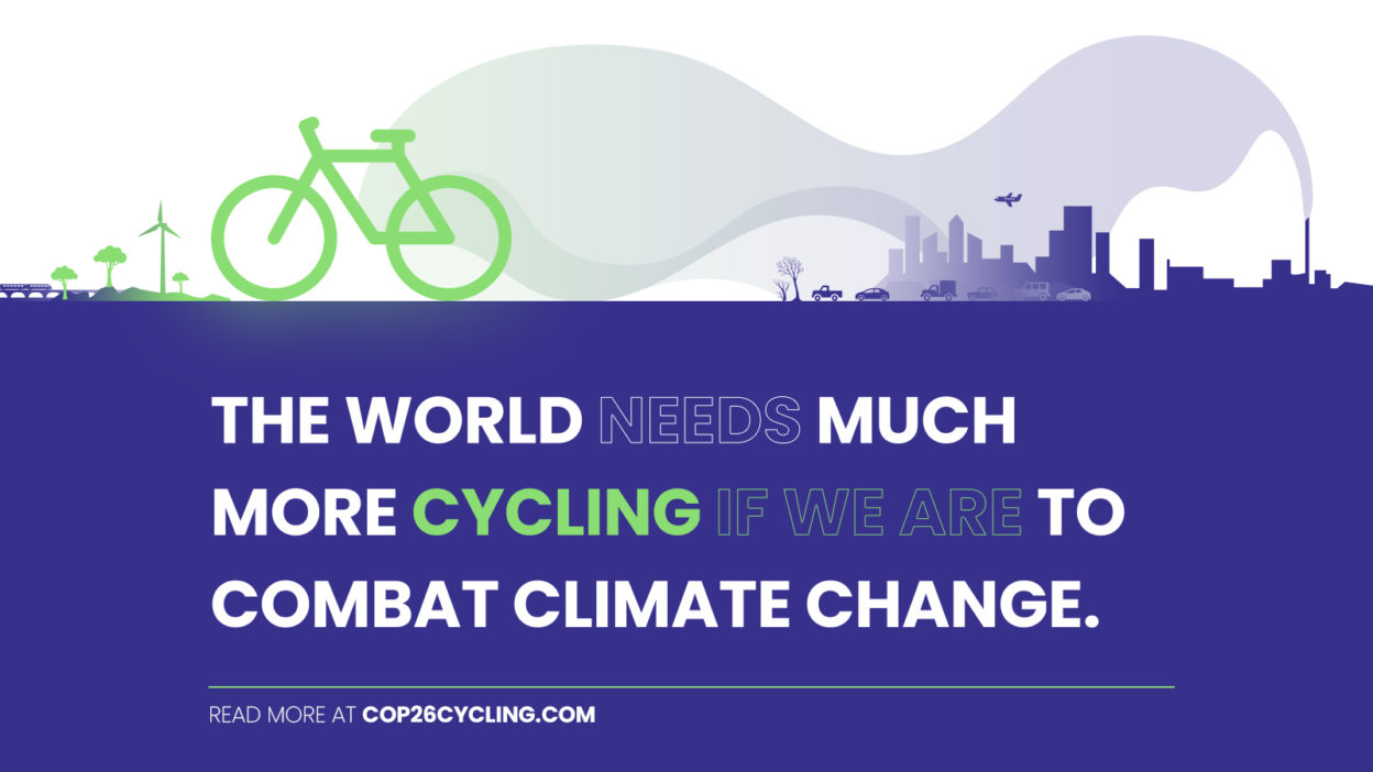 COP26 - Le monde a besoin de beaucoup plus de vélo si nous voulons lutter contre le changement climatique.